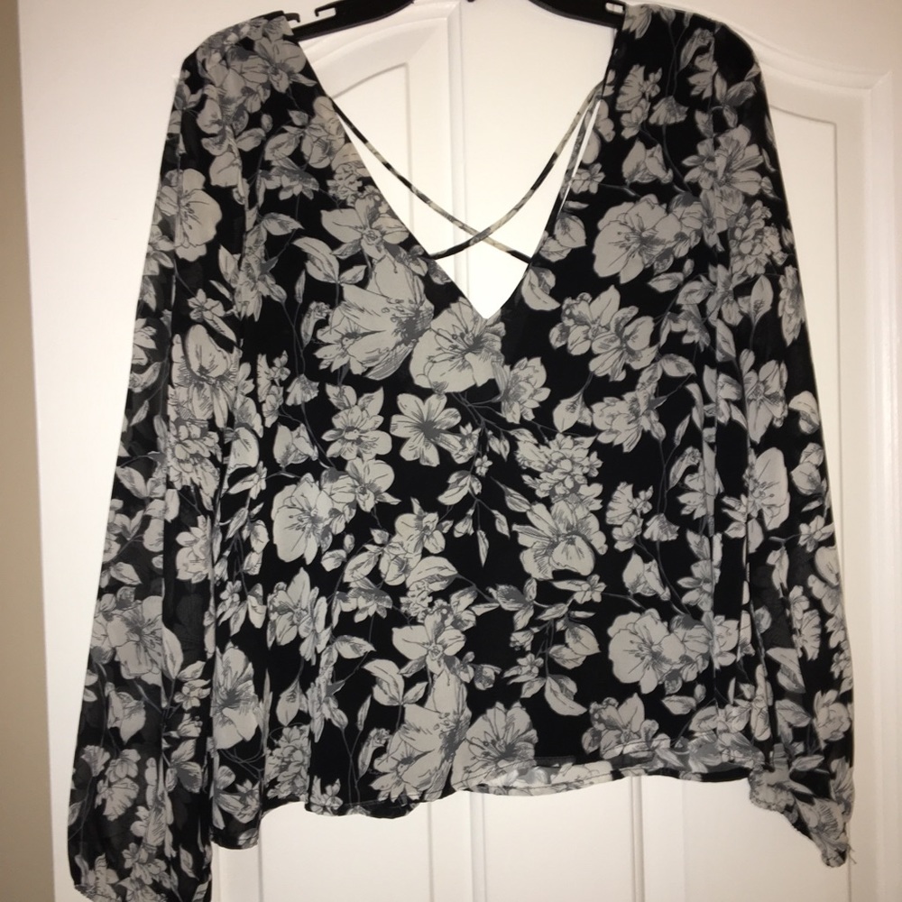 Black and white blouse
